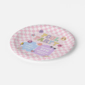 Assiettes En Carton Piscine Party Preppy Varsity Patch Anniversaire (Angle)
