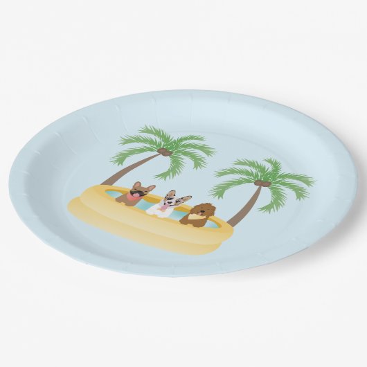 Assiettes En Carton Piscine pour chiens d'été (Angle)