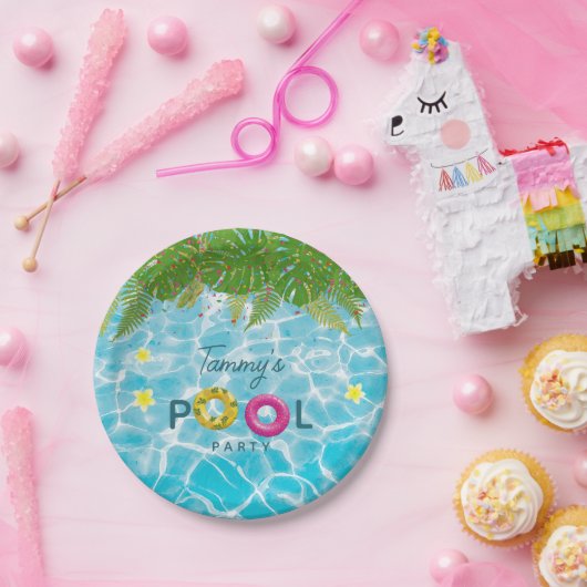 Assiettes En Carton Piscine tropicale Piscine de fête Anniversaire (Fête)