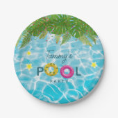 Assiettes En Carton Piscine tropicale Piscine de fête Anniversaire (Devant)