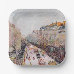 Assiettes En Carton Pissarro - Montmartre, Mardi Gras sur le boulevard