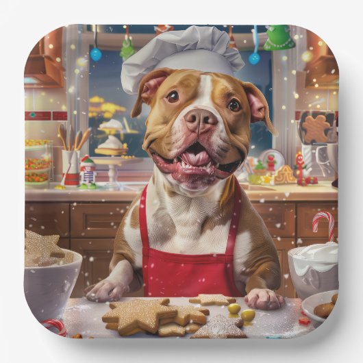 Assiettes En Carton Pit Bull - Fête de Noël (Recto)