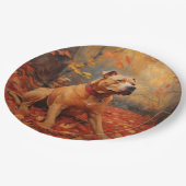 Assiettes En Carton Pitbull à l'automne Feuilles automne Inspiration (Angle)