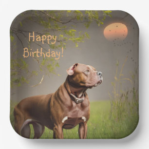 Assiettes En Carton Pitbull Brown numérisé