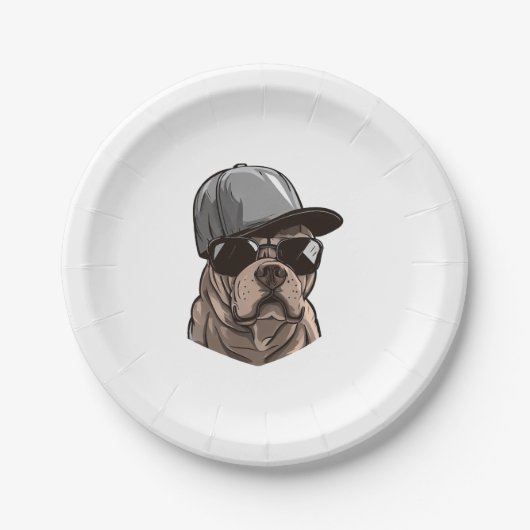 Assiettes En Carton Pitbull Gangster (Devant)