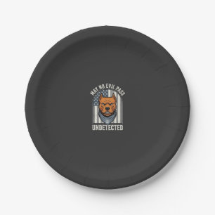 Assiettes En Carton Pitbull Patriotique Chien de Garde