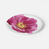 Assiettes En Carton Pivoine rose magnifiquement peinte à la main (Angle)