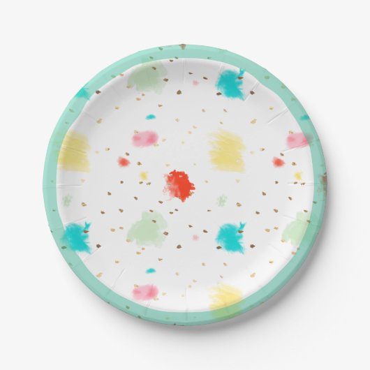 Assiettes En Carton PixDezines Cupcake Sprinkles/Faux Gold (Devant)