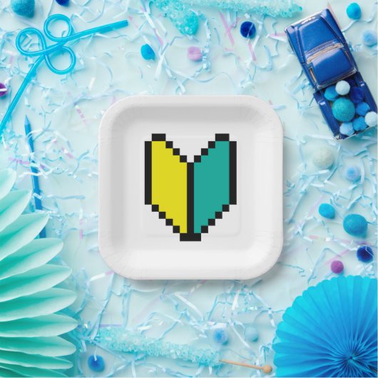 Assiettes En Carton Pixel 8 bits Wakaba / Mark Shoshinsha (Fête)