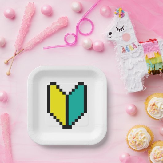 Assiettes En Carton Pixel 8 bits Wakaba / Mark Shoshinsha (Fête)