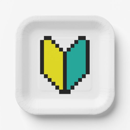 Assiettes En Carton Pixel 8 bits Wakaba / Mark Shoshinsha (Recto)