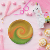 Assiettes En Carton Pixel Abstrait Automne Swirl (Fête)