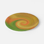Assiettes En Carton Pixel Abstrait Automne Swirl (Angle)