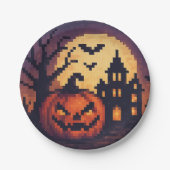 Assiettes En Carton Pixel Art Halloween Paper Plates (Devant)