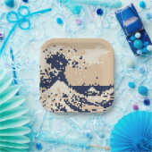 Assiettes En Carton Pixel Tsunami 8 bits Pixel Art (Fête)