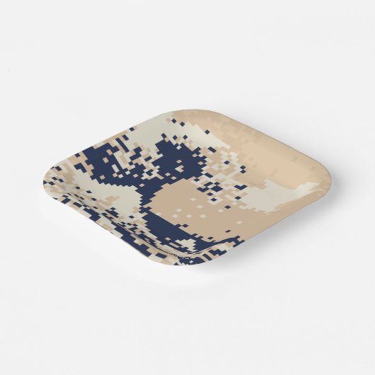 Assiettes En Carton Pixel Tsunami 8 bits Pixel Art (Angulaire)