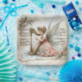 Assiettes En Carton Pixie Fairy Jouer une harpe (Fête)