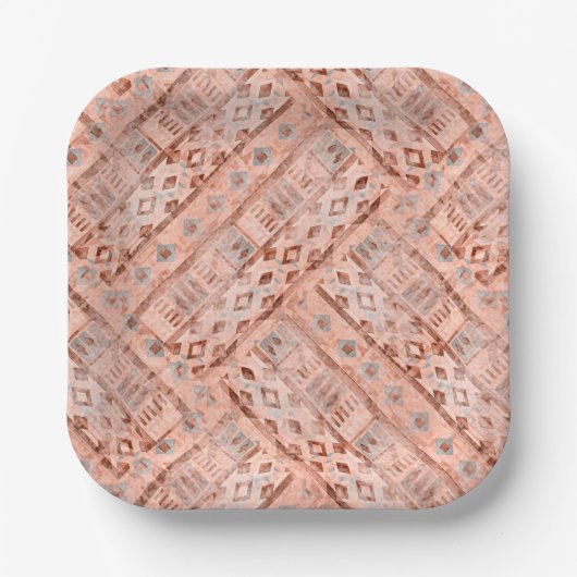 Assiettes En Carton Pixie monochrome ethnique (Recto)