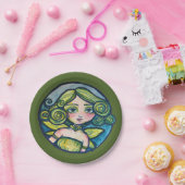 Assiettes En Carton Pixie nature verte (Fête)