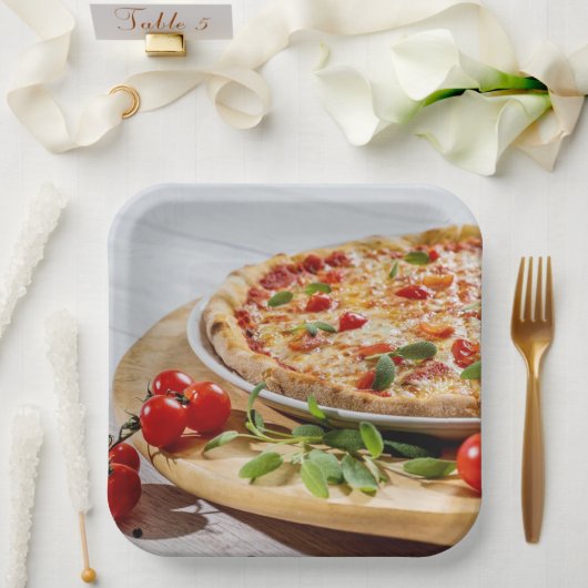 Assiettes En Carton Pizza (Mariage)