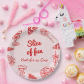 Assiettes En Carton Pizza 1ère Main Tirée Slice Of Fun Birthday Party (Fête)