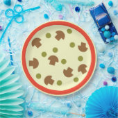 Assiettes En Carton Pizza aux champignons Olives Sauce tomate au froma (Fête)
