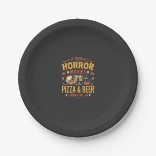 Assiettes En Carton Pizza Bière Films d'Horreur Design Halloween_1