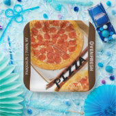 Assiettes En Carton Pizza Business Blanc Brown (Fête)