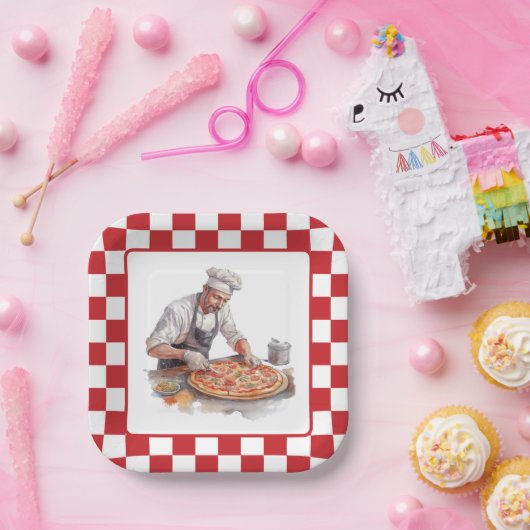 Assiettes En Carton pizza cool (Fête)