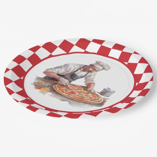 Assiettes En Carton pizza cool (Angle)