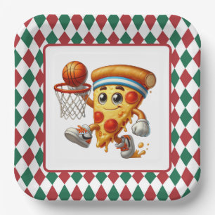 Assiettes En Carton Pizza de basket-ball cool