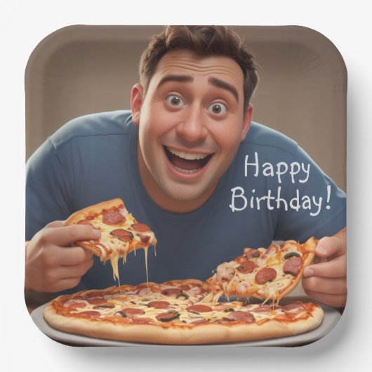 Assiettes En Carton Pizza Man (Recto)