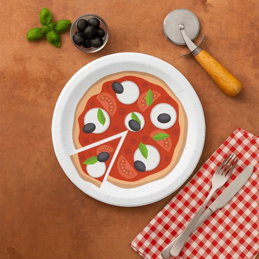 Assiettes En Carton Pizza Mozzarella