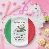 Assiettes En Carton Pizza Party En Italien, Texte Et Dessin (Fête)