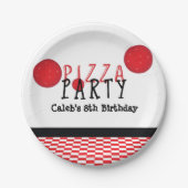 Assiettes En Carton Pizza Party Pepperoni Custom Anniversaire (Devant)