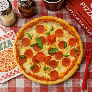 Assiettes En Carton Pizza Pepperoni Réaliste