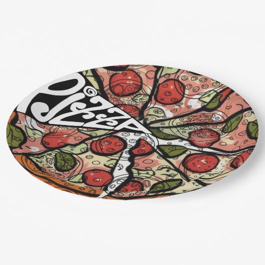 Assiettes En Carton Pizza Pie (Angle)