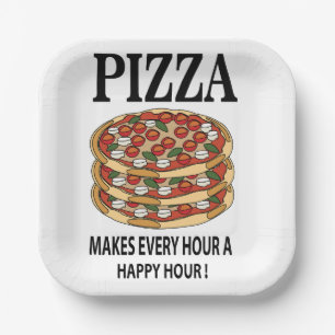 Assiettes En Carton Pizza Rend Chaque Heure Une Soirée Heureuse Fête d