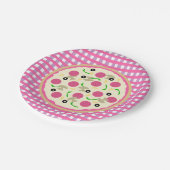 Assiettes En Carton Pizza rose et violet (Angle)