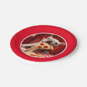 Assiettes En Carton Pizza Slice mangeur de chien (Angle)