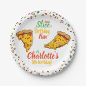 Assiettes En Carton Pizza, Slice of Birthday fun, kawaii (Devant)