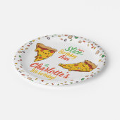 Assiettes En Carton Pizza, Slice of Birthday fun, kawaii (Angle)