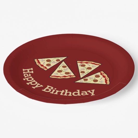 Assiettes En Carton Pizza Slices Design Papier Plaque (Angle)