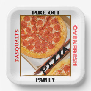 Assiettes En Carton Pizza Sortir Nom de la fête