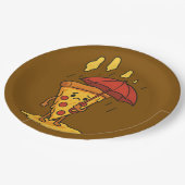 Assiettes En Carton Pizza sous la pluie au fromage (Angle)