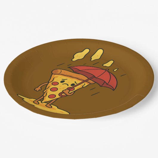 Assiettes En Carton Pizza sous la pluie au fromage (Angle)