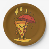 Assiettes En Carton Pizza sous la pluie au fromage (Devant)