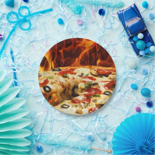 Assiettes En Carton Pizza Suprême (Fête)