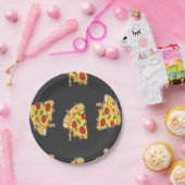 Assiettes En Carton Pizza tranches de nourriture caractère motif (Fête)