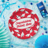 Assiettes En Carton Plafonds de graduation Rouge et blanc Parti person (Fête)